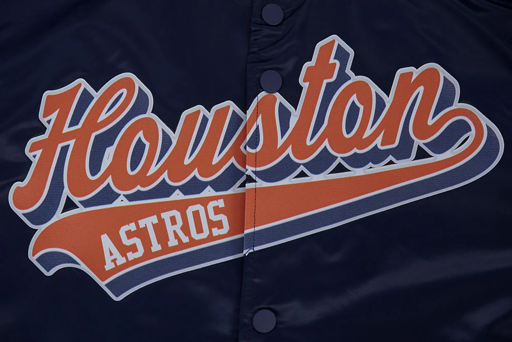 MLB HOUSTON ASTROS SCRIPT TAIL MEN'S SATIN JACKET (MIDNIGHT NAVY/ORANGE/MIDNIGHT NAVY) - Image 5