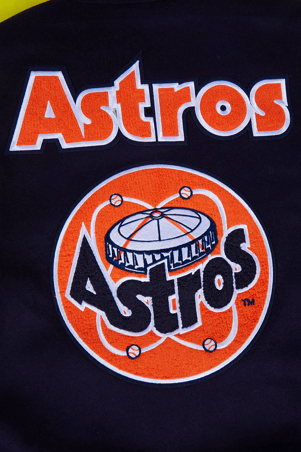 MLB HOUSTON ASTROS RETRO CLASSIC MEN'S RIB WOOL VARSITY JACKET (MIDNIGHT NAVY/ORANGE/MIDNIGHT NAVY) - Image 5