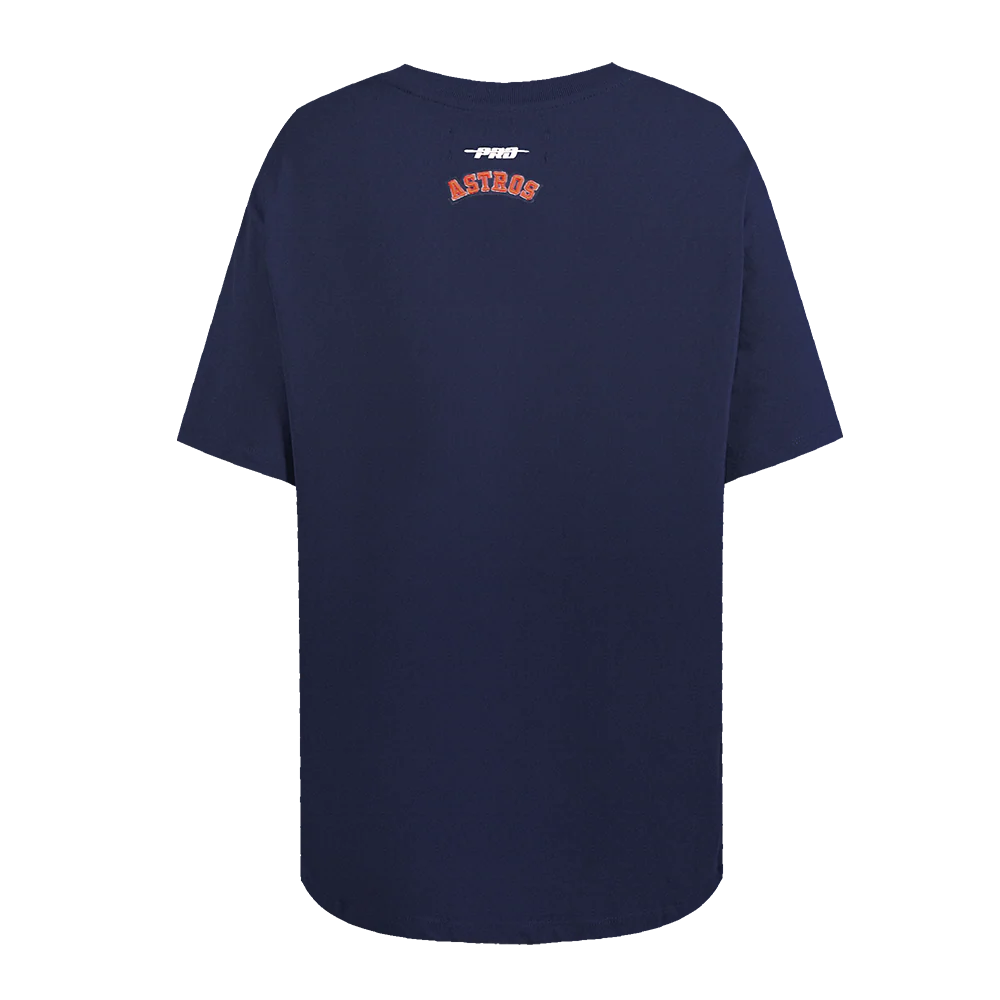 MLB HOUSTON ASTROS SCRIPT TAIL WOMEN'S BOYFRIEND TOP (MIDNIGHT NAVY) - Image 3