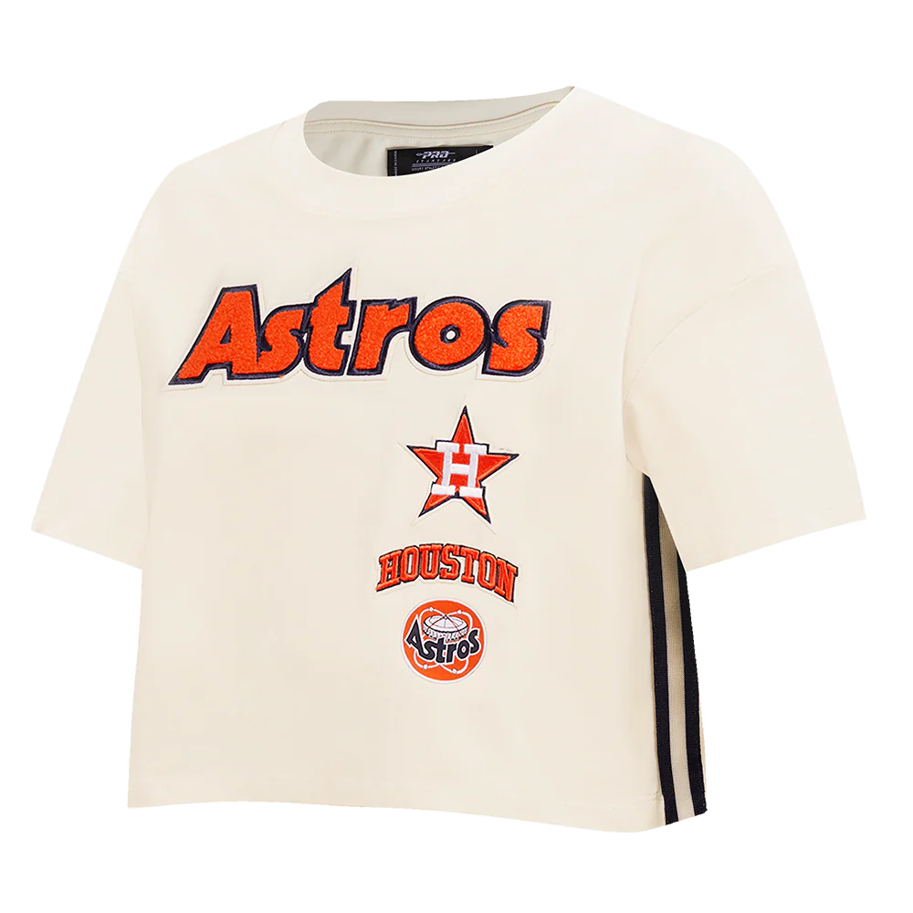MLB HOUSTON ASTROS RETRO CLASSIC WOMEN'S BOXY TOP (EGGSHELL) - Image 2