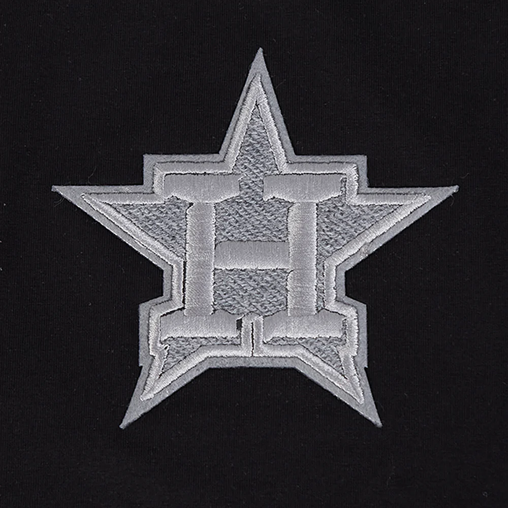 MLB HOUSTON ASTROS REVERSE FRENCH TERRY WOMEN'S SINGLE JERSEY BOXY TOP (BLACK) - Image 9