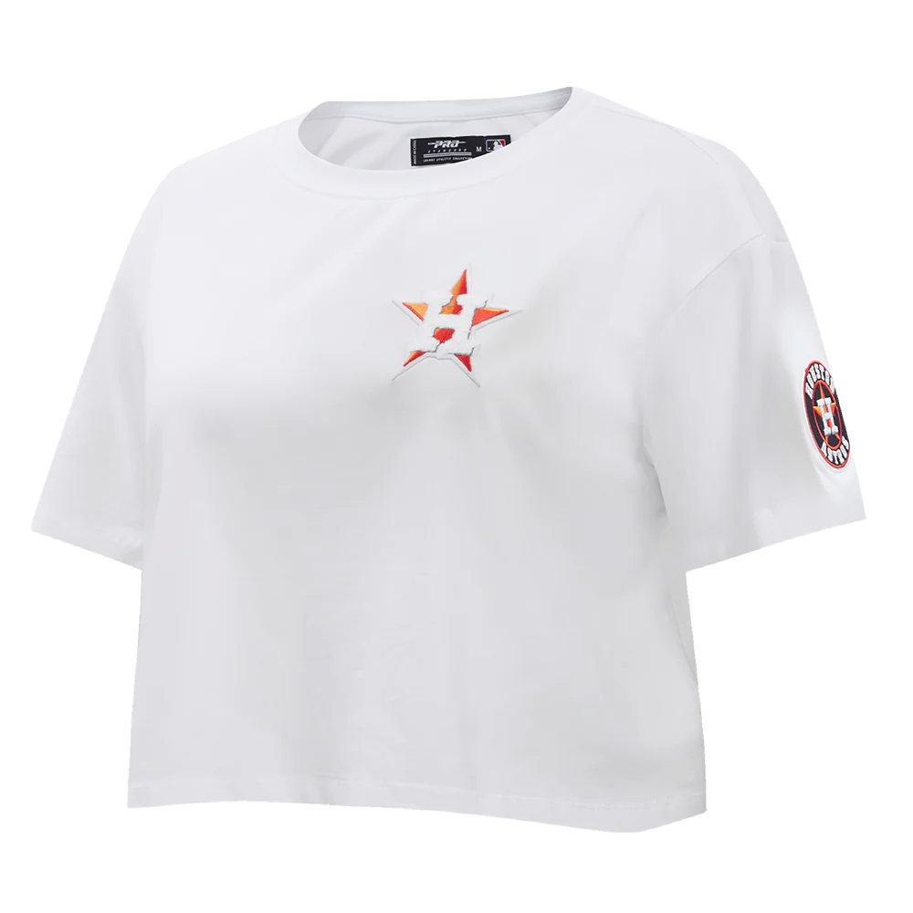 MLB HOUSTON ASTROS CLASSIC WOMEN'S BOXY TOP (WHITE) - Image 2