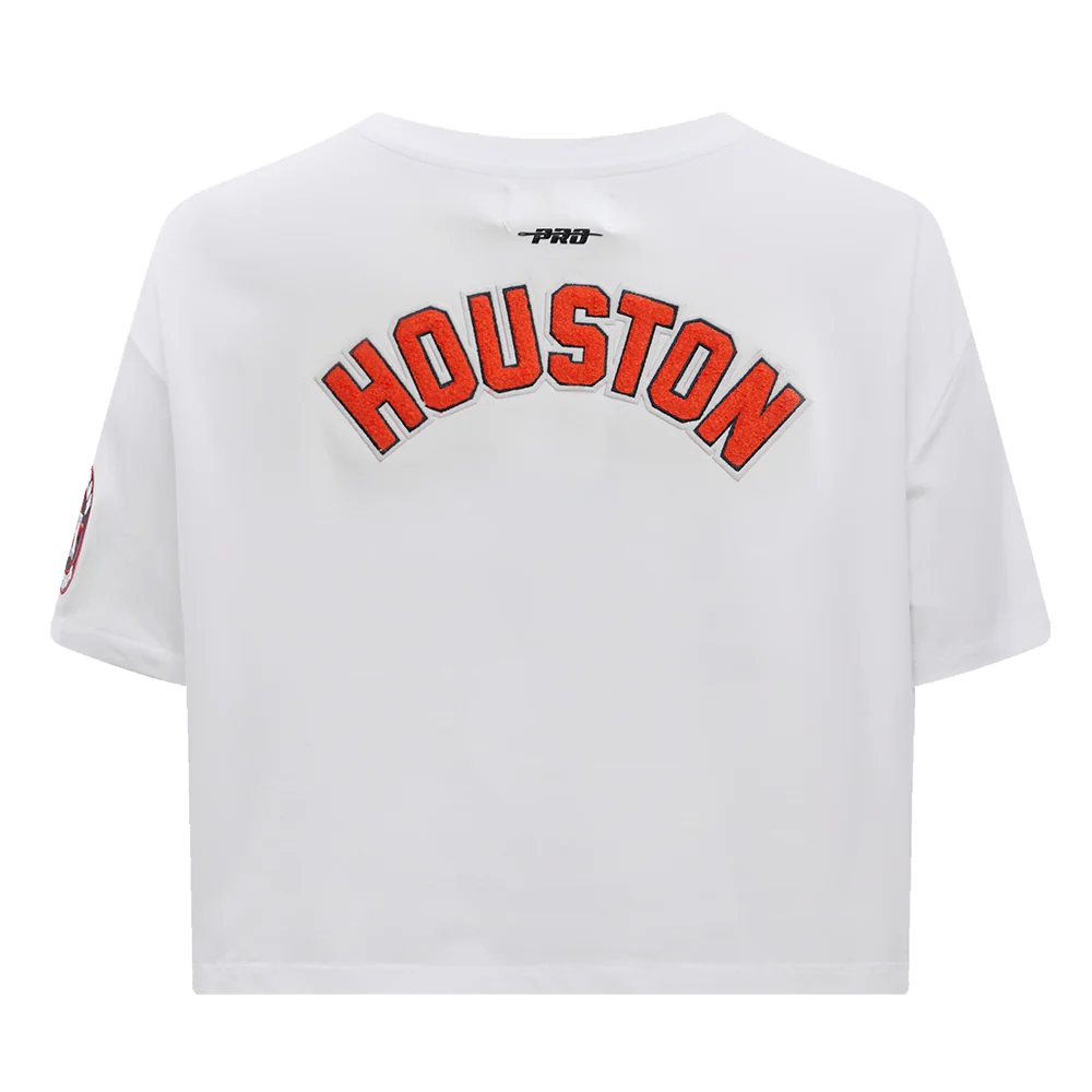 MLB HOUSTON ASTROS CLASSIC WOMEN'S BOXY TOP (WHITE) - Image 4