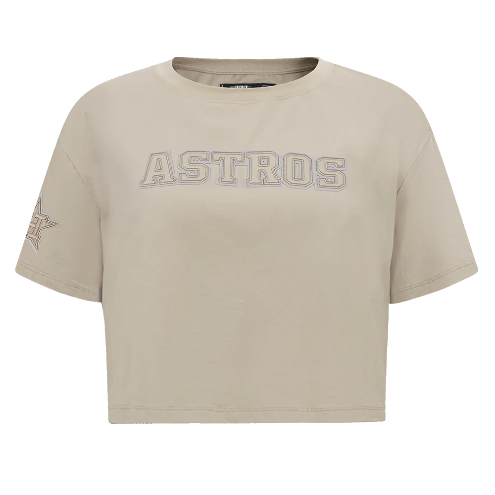 MLB HOUSTON ASTROS NEUTRAL WOMEN'S BOXY TOP (TAUPE)