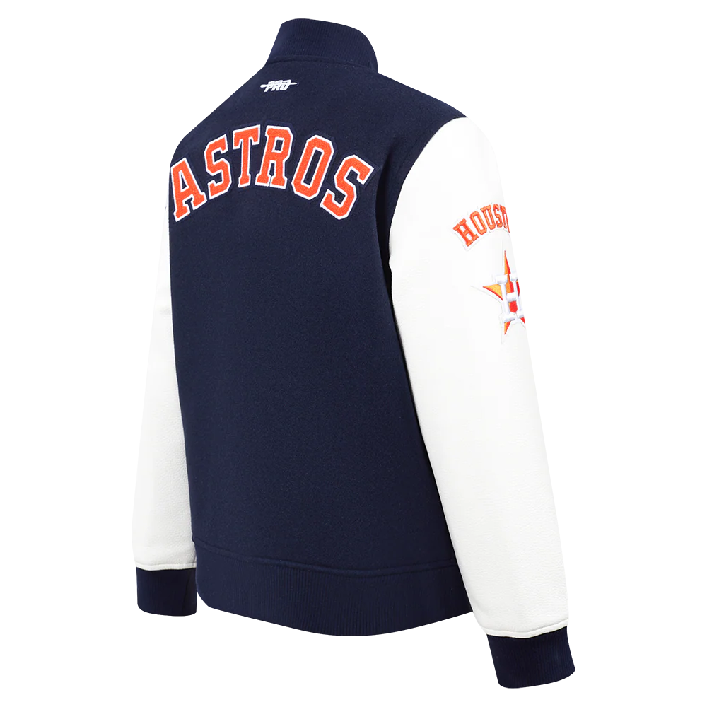 MLB HOUSTON ASTROS CLASSIC BIG BOYS WOOL VARSITY JACKET (MIDNIGHT NAVY/WHITE) - Image 4