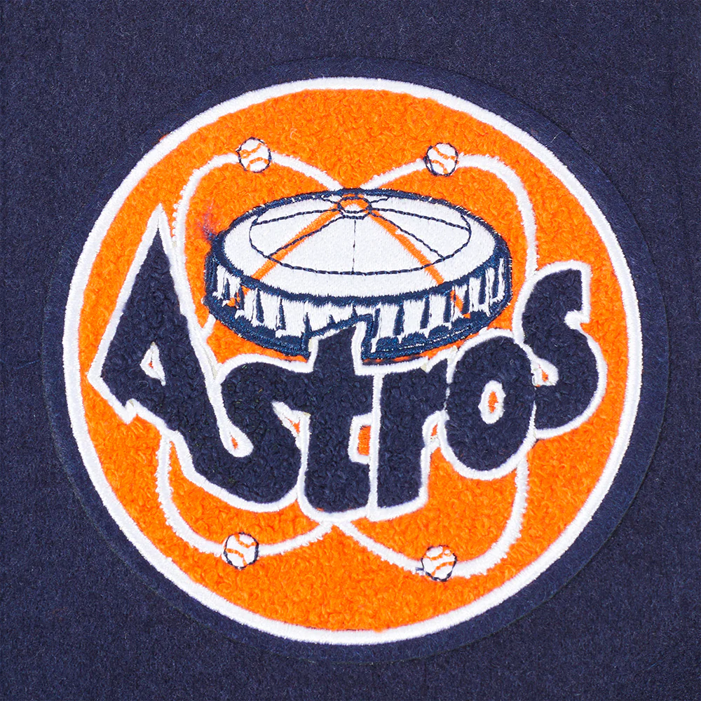 MLB HOUSTON ASTROS RETRO CLASSIC BIG BOYS RIB WOOL VARSITY JACKET (MIDNIGHT NAVY/ORANGE/MIDNIGHT NAVY) - Image 5