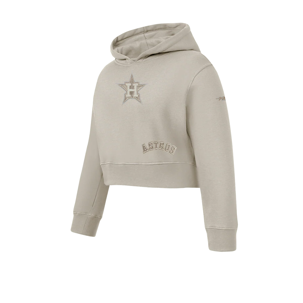 MLB HOUSTON ASTROS NEUTRAL BIG GIRLS FLEECE PO HOODIE (TAUPE) - Image 2