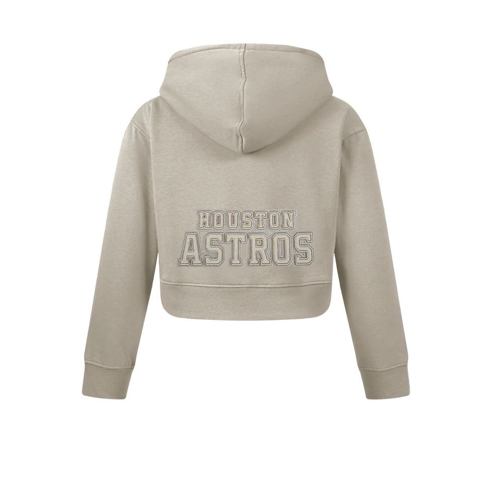MLB HOUSTON ASTROS NEUTRAL BIG GIRLS FLEECE PO HOODIE (TAUPE) - Image 3