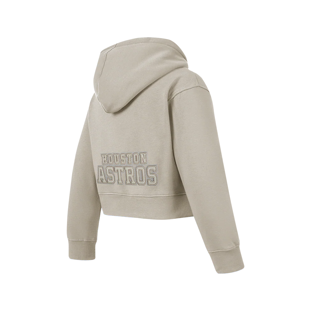 MLB HOUSTON ASTROS NEUTRAL BIG GIRLS FLEECE PO HOODIE (TAUPE) - Image 4