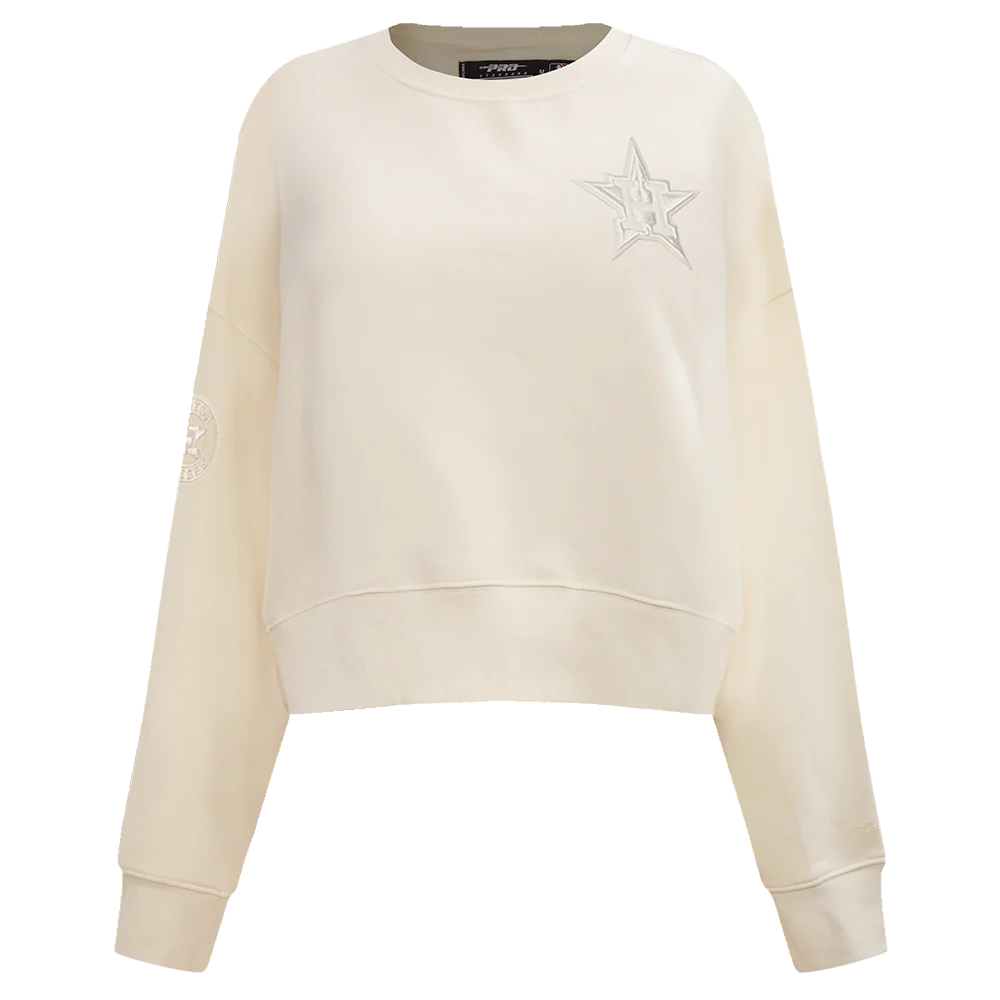 MLB HOUSTON ASTROS NEUTRAL WOMEN'S CREWNECK (EGGSHELL)