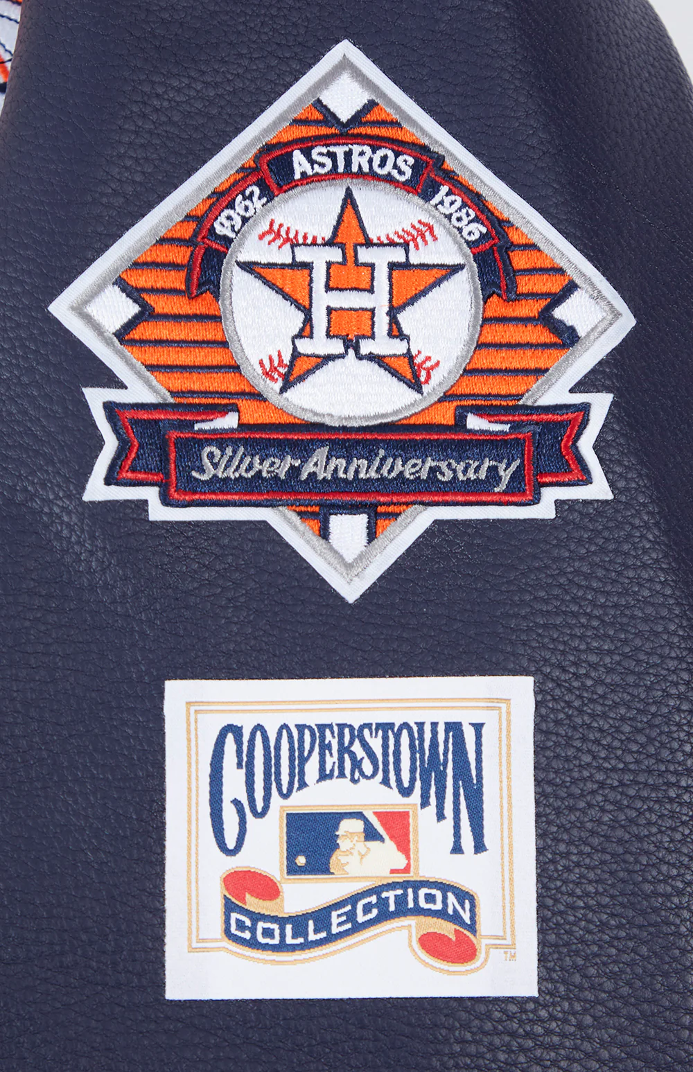 MLB HOUSTON ASTROS RETRO CLASSIC WOMEN'S RIB WOOL VARSITY JACKET (EGGSHELL/ MIDNIGHT NAVY) - Image 10