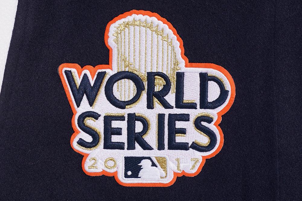 MLB HOUSTON ASTROS MASHUP WOMEN'S RIB WOOL VARSITY JACKET (MIDNIGHT NAVY/ORANGE/MIDNIGHT NAVY) - Image 6