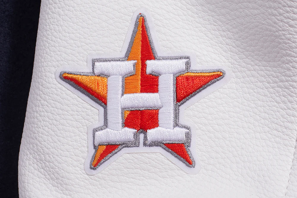 MLB HOUSTON ASTROS MASHUP WOMEN'S RIB WOOL VARSITY JACKET (MIDNIGHT NAVY/ORANGE/MIDNIGHT NAVY) - Image 8