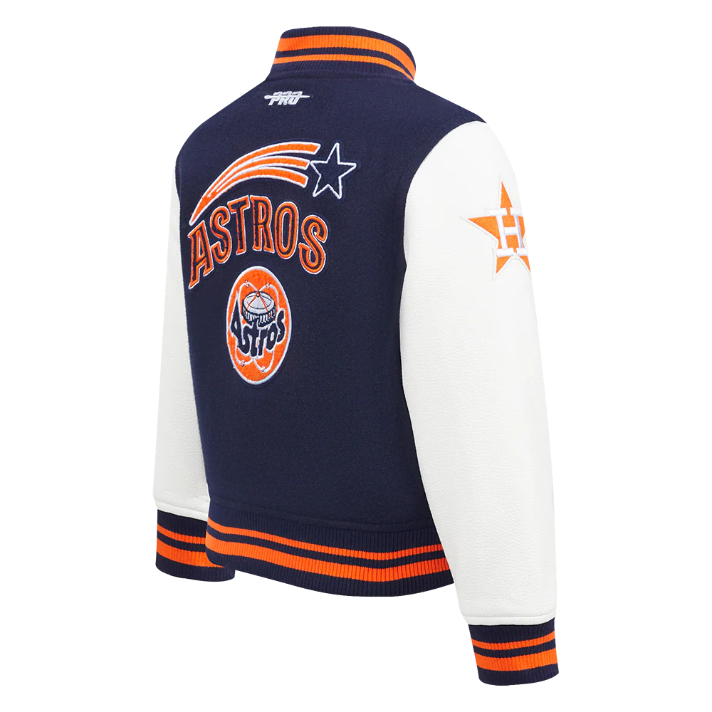 MLB HOUSTON ASTROS RETRO CLASSIC TODDLER BOYS RIB WOOL VARSITY JACKET (MIDNIGHT NAVY/ORANGE/MIDNIGHT NAVY) - Image 4