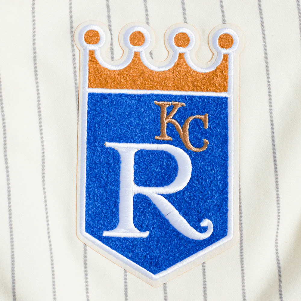 MLB KANSAS CITY ROYALS PINSTRIPE RETRO CLASSIC MEN'S DOUBLE KNIT 2.0 SHORT (EGGSHELL/ GREY) - Image 6