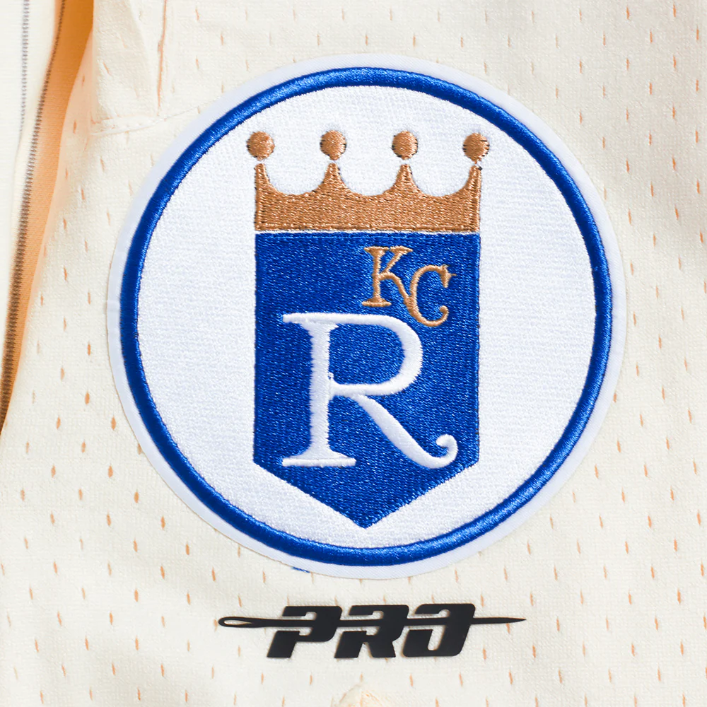 MLB KANSAS CITY ROYALS PINSTRIPE RETRO CLASSIC MEN'S DOUBLE KNIT 2.0 SHORT (EGGSHELL/ GREY) - Image 8