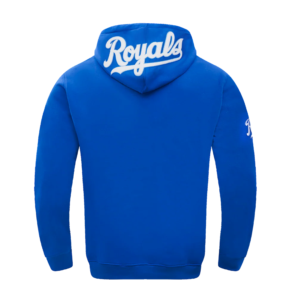 MLB KANSAS CITY ROYALS CLASSIC CHENILLE MEN'S PULLOVER HOODIE (ROYAL BLUE) - Image 3