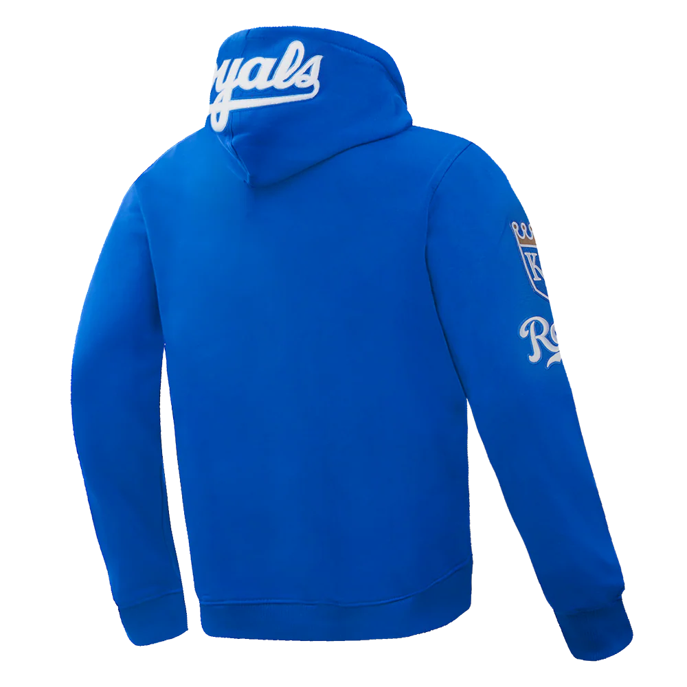 MLB KANSAS CITY ROYALS CLASSIC CHENILLE MEN'S PULLOVER HOODIE (ROYAL BLUE) - Image 4