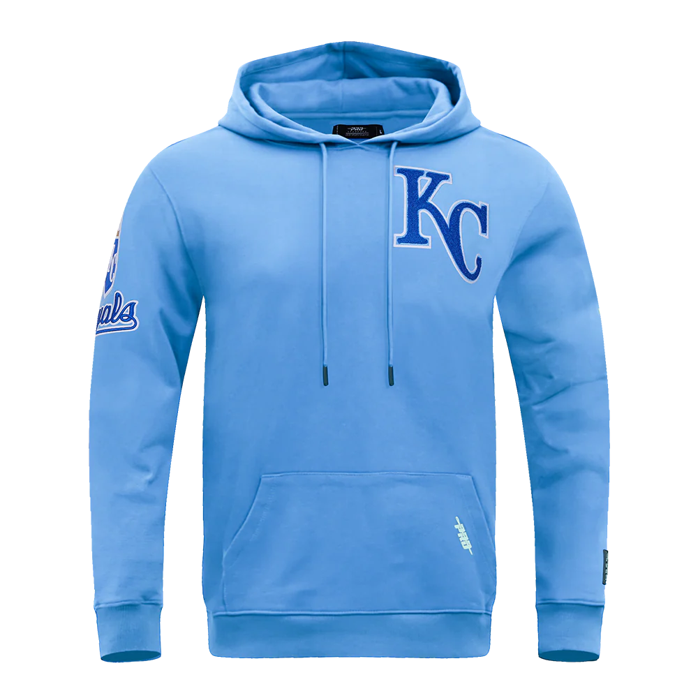 MLB KANSAS CITY ROYALS CLASSIC CHENILLE MEN'S PULLOVER HOODIE (UNIVERSITY BLUE)