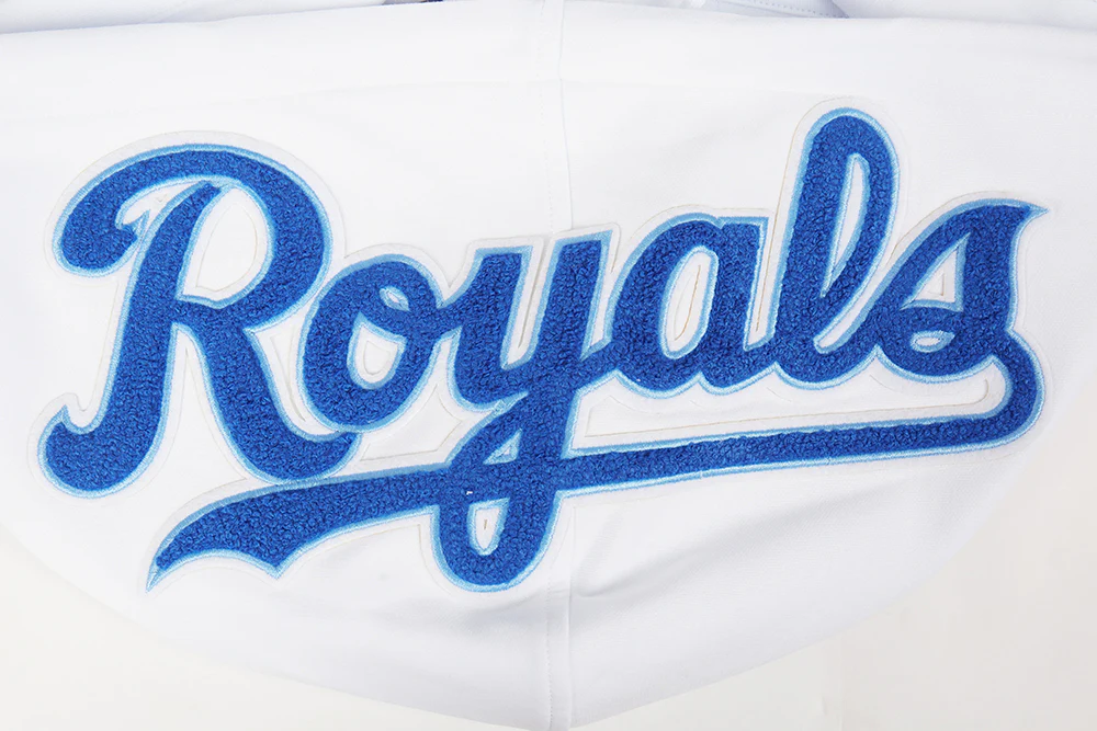 MLB KANSAS CITY ROYALS CLASSIC CHENILLE MEN'S PULLOVER HOODIE (WHITE) - Image 8