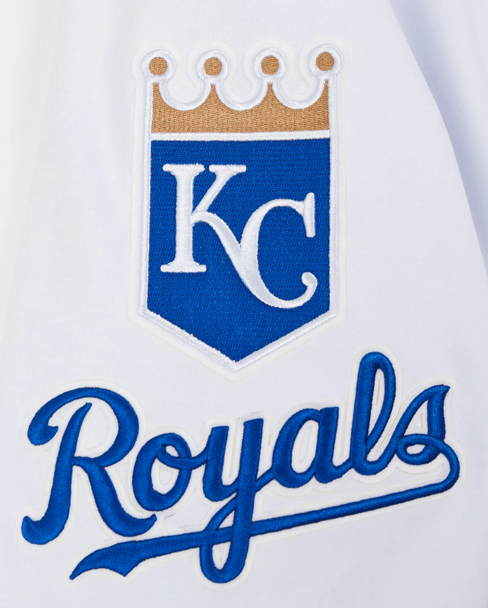 MLB KANSAS CITY ROYALS CLASSIC CHENILLE MEN'S FULL ZIP PULLOVER HOODIE (WHITE) - Image 8