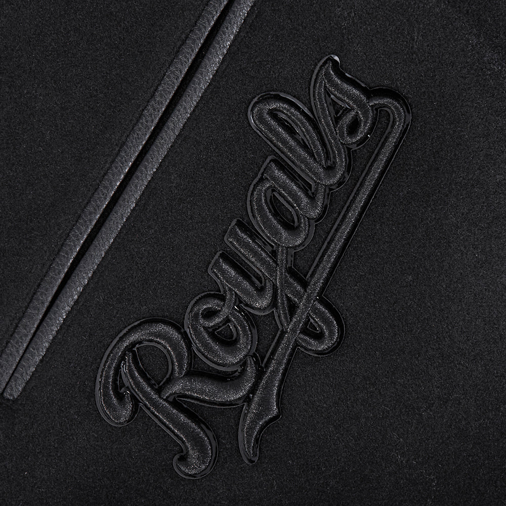 MLB KANSAS CITY ROYALS TRIPLE BLACK WOOL MEN'S VARSITY JACKET (TRIPLE BLACK) - Image 6