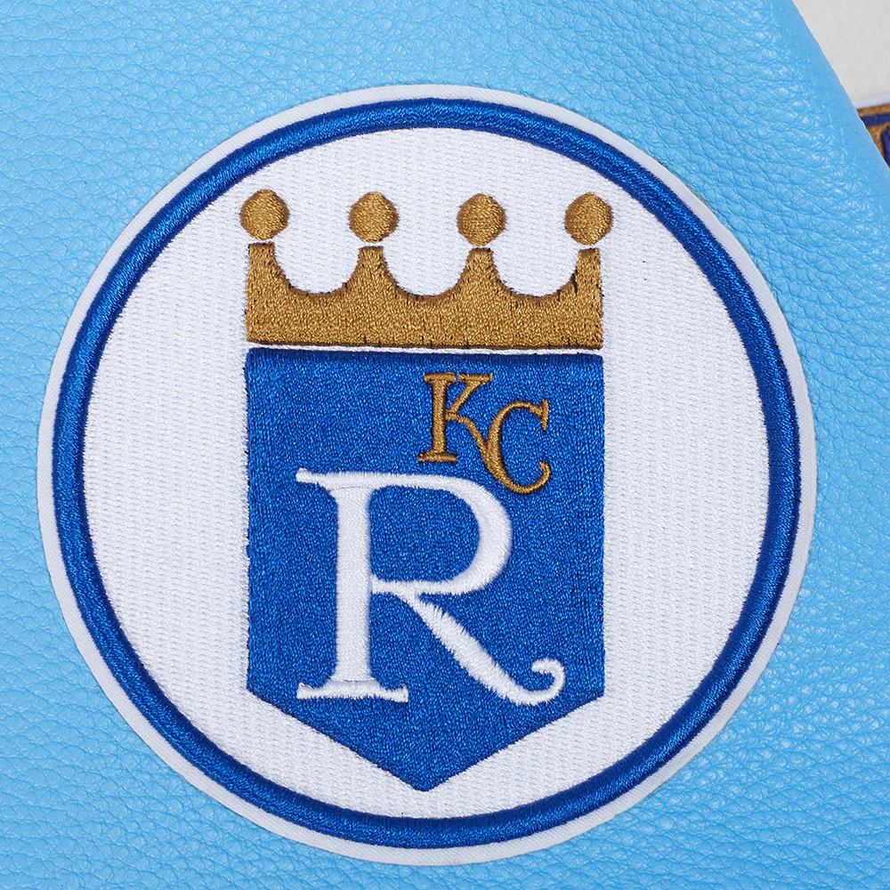 MLB KANSAS CITY ROYALS RETRO CLASSIC MEN'S RIB WOOL VARSITY JACKET (EGGSHELL/ UNIVERSITY BLUE) - Image 9
