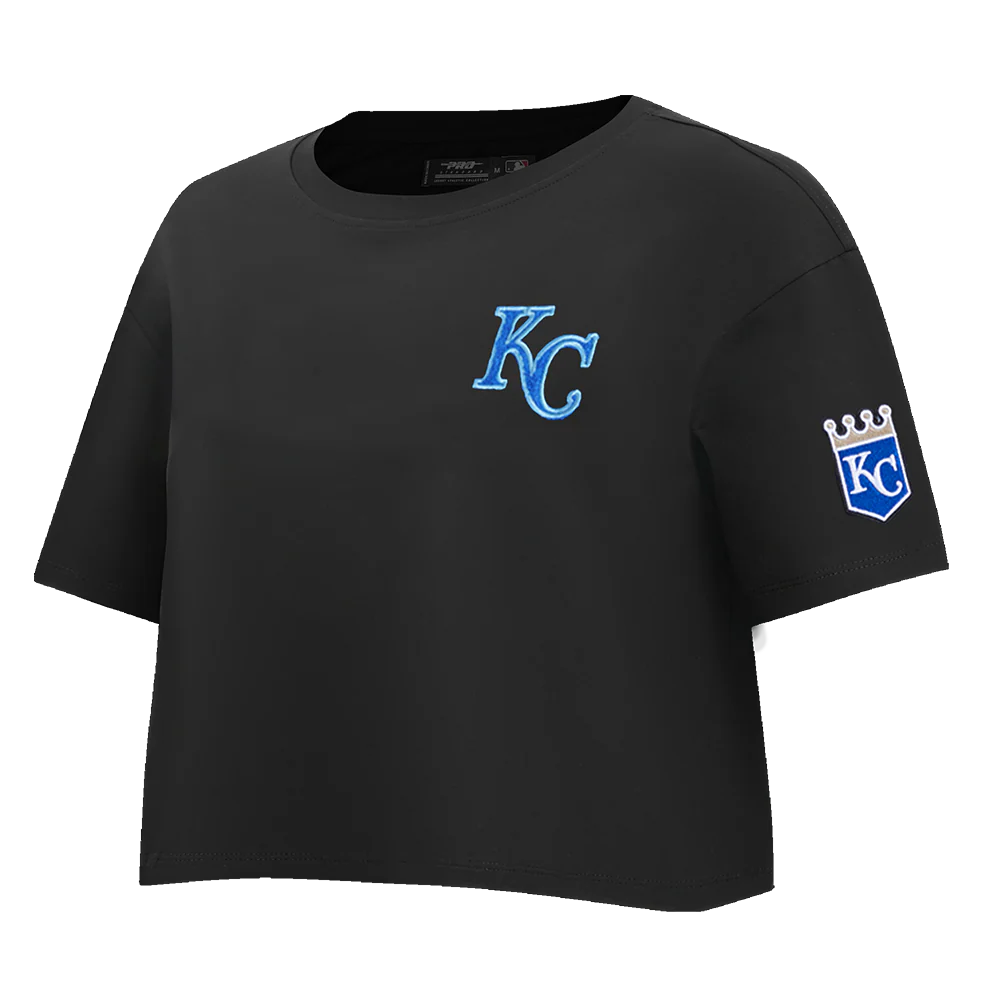 MLB KANSAS CITY ROYALS CLASSIC WOMEN'S BOXY TOP (BLACK) - Image 2
