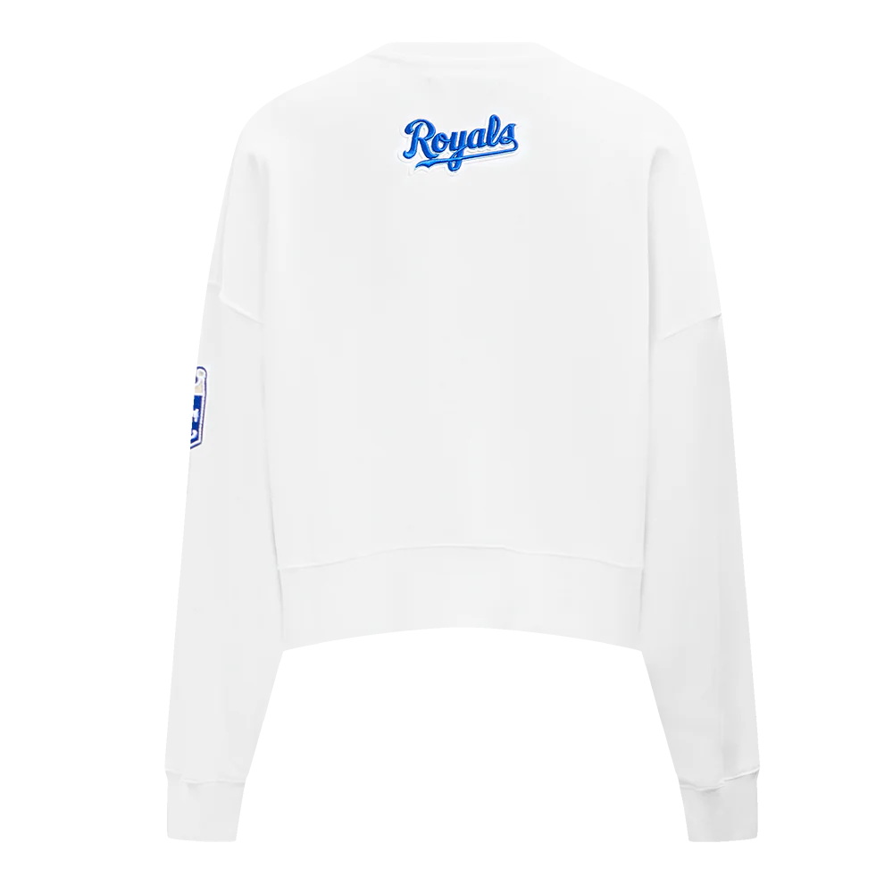MLB KANSAS CITY ROYALS CLASSIC WOMEN'S CREWNECK (WHITE) - Image 3