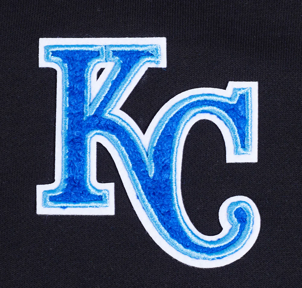 MLB KANSAS CITY ROYALS CLASSIC WOMEN'S CROPPED PULLOVER HOODIE (BLACK) - Image 5