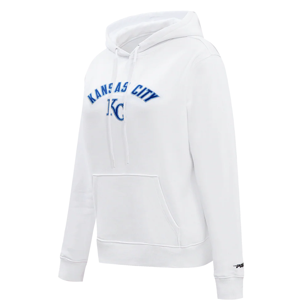 MLB KANSAS CITY ROYALS CLASSIC WOMEN'S FLEECE PULLOVER HOODIE (WHITE) - Image 2
