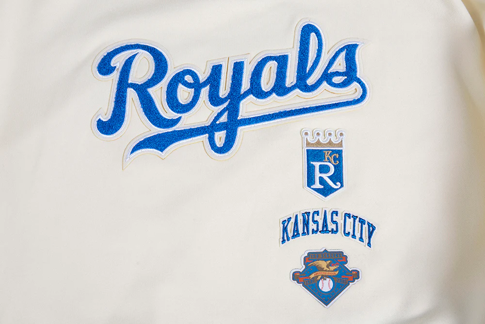 MLB KANSAS CITY ROYALS RETRO CLASSIC WOMEN'S CREWNECK (EGGSHELL/ UNIVERSITY BLUE) - Image 5
