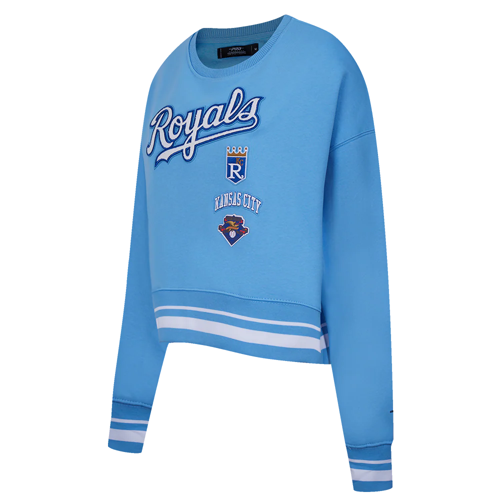 MLB KANSAS CITY ROYALS RETRO CLASSIC WOMEN'S CREWNECK (UNIVERSITY BLUE) - Image 2