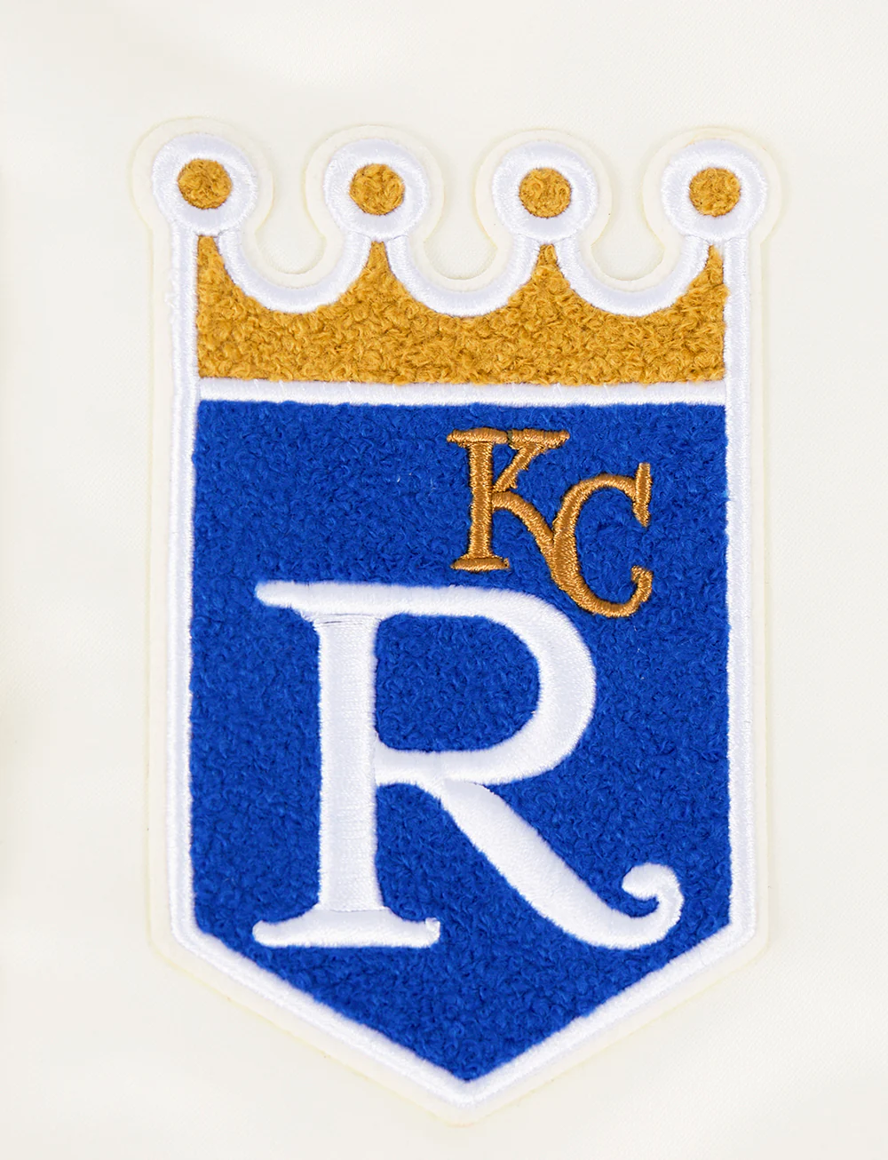 MLB KANSAS CITY ROYALS RETRO CLASSIC WOMEN'S RIB SATIN JACKET (EGGSHELL/ UNIVERSITY BLUE) - Image 6