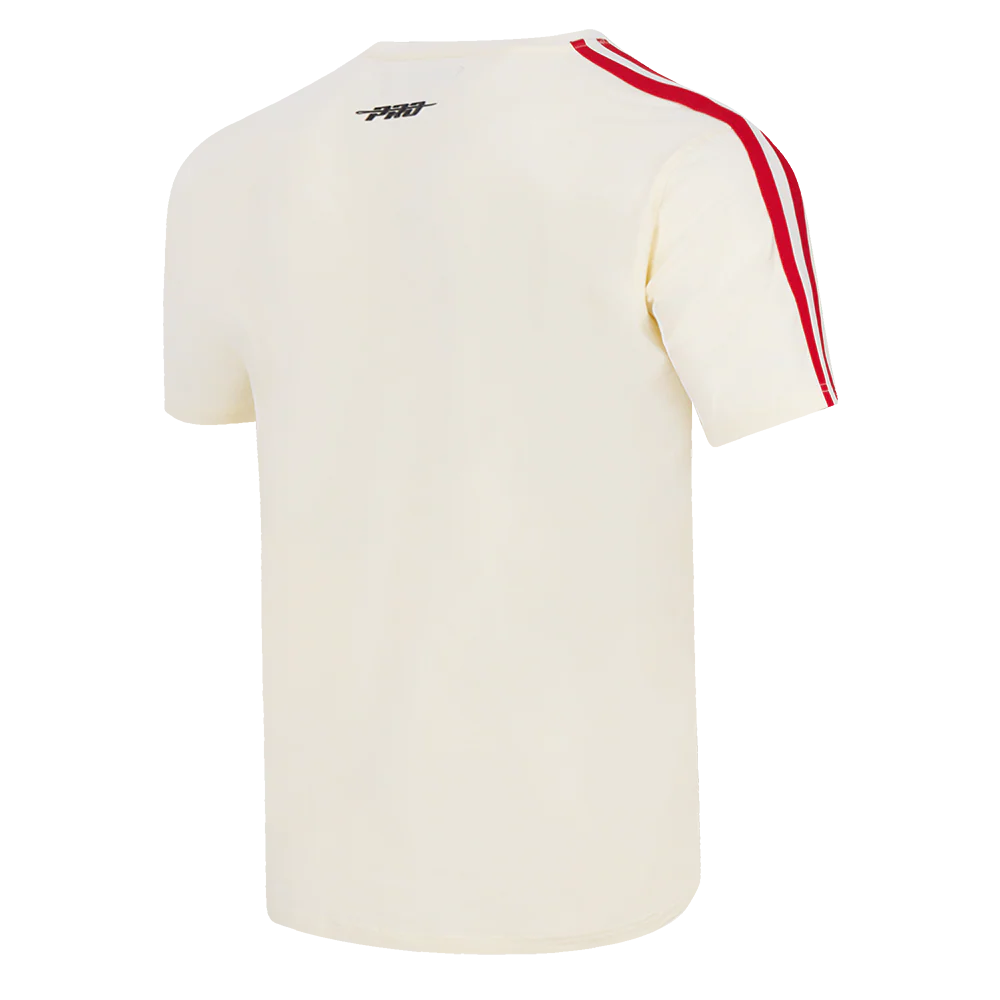 MLB LOS ANGELES ANGELS RETRO CLASSIC MEN'S STRIPED TOP (EGGSHELL/ RED) - Image 4