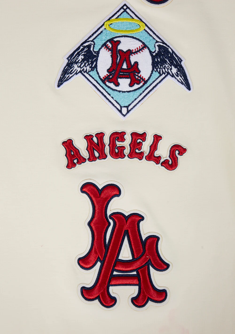 MLB LOS ANGELES ANGELS RETRO CLASSIC MEN'S STRIPED TOP (EGGSHELL/ RED) - Image 6