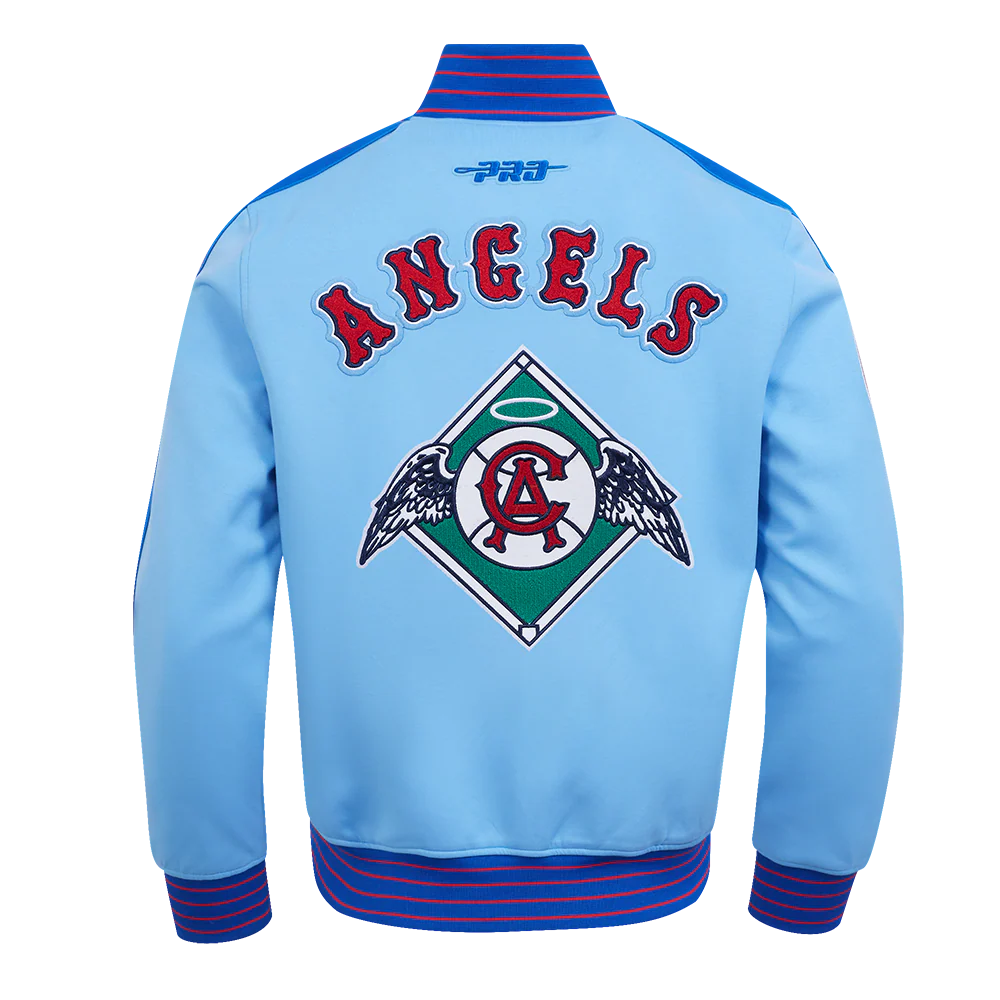 MLB LOS ANGELES ANGELS COOPERSTOWN LOGO PRO GAME DAY MEN'S DOUBLE KNIT JACKET (UNI BLUE/ ROYAL BLUE/ RED) - Image 3