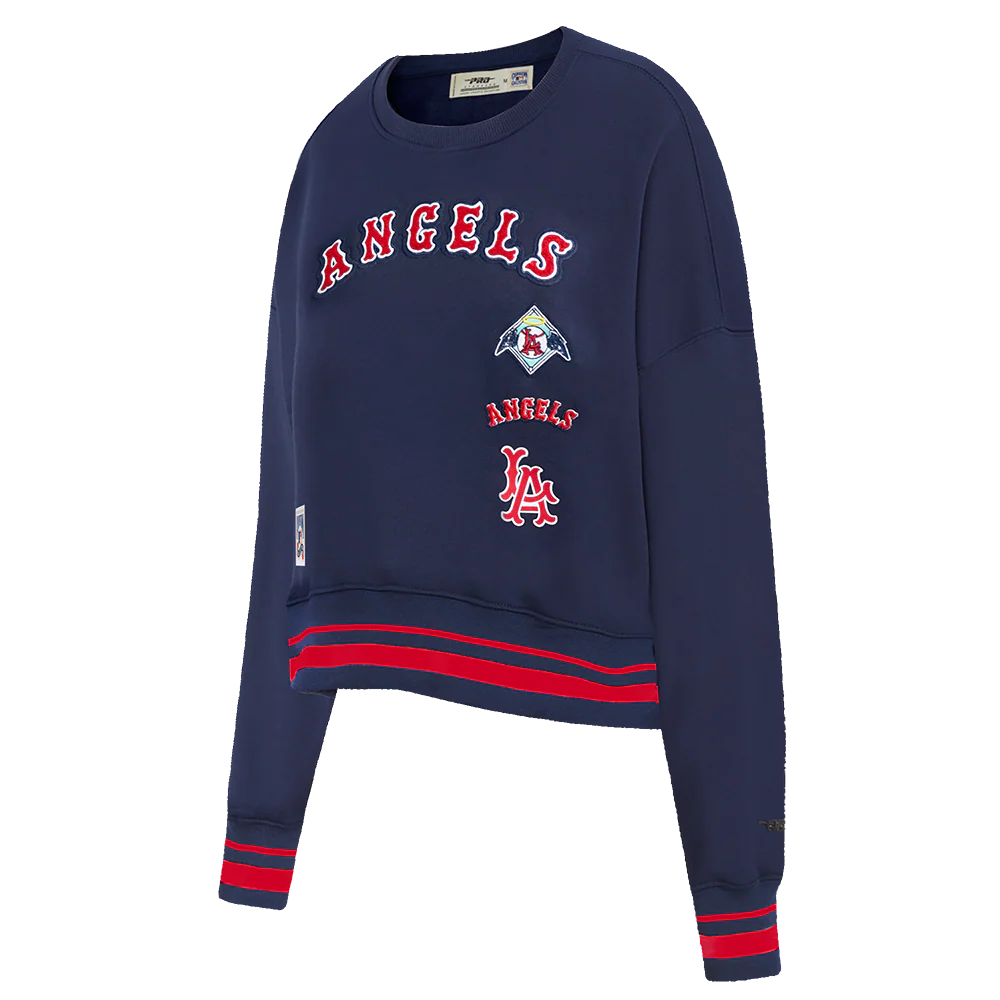 MLB LOS ANGELES ANGELS RETRO CLASSIC WOMEN'S RIB CREWNECK (MIDNIGHT NAVY/RED/MIDNIGHT NAVY) - Image 2