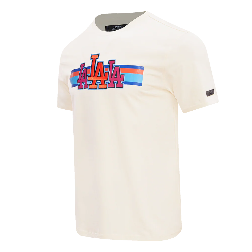 MLB LOS ANGELES DODGERS RETRO STRIPER MEN'S SINGLE JERSEY TOP (EGGSHELL) - Image 2