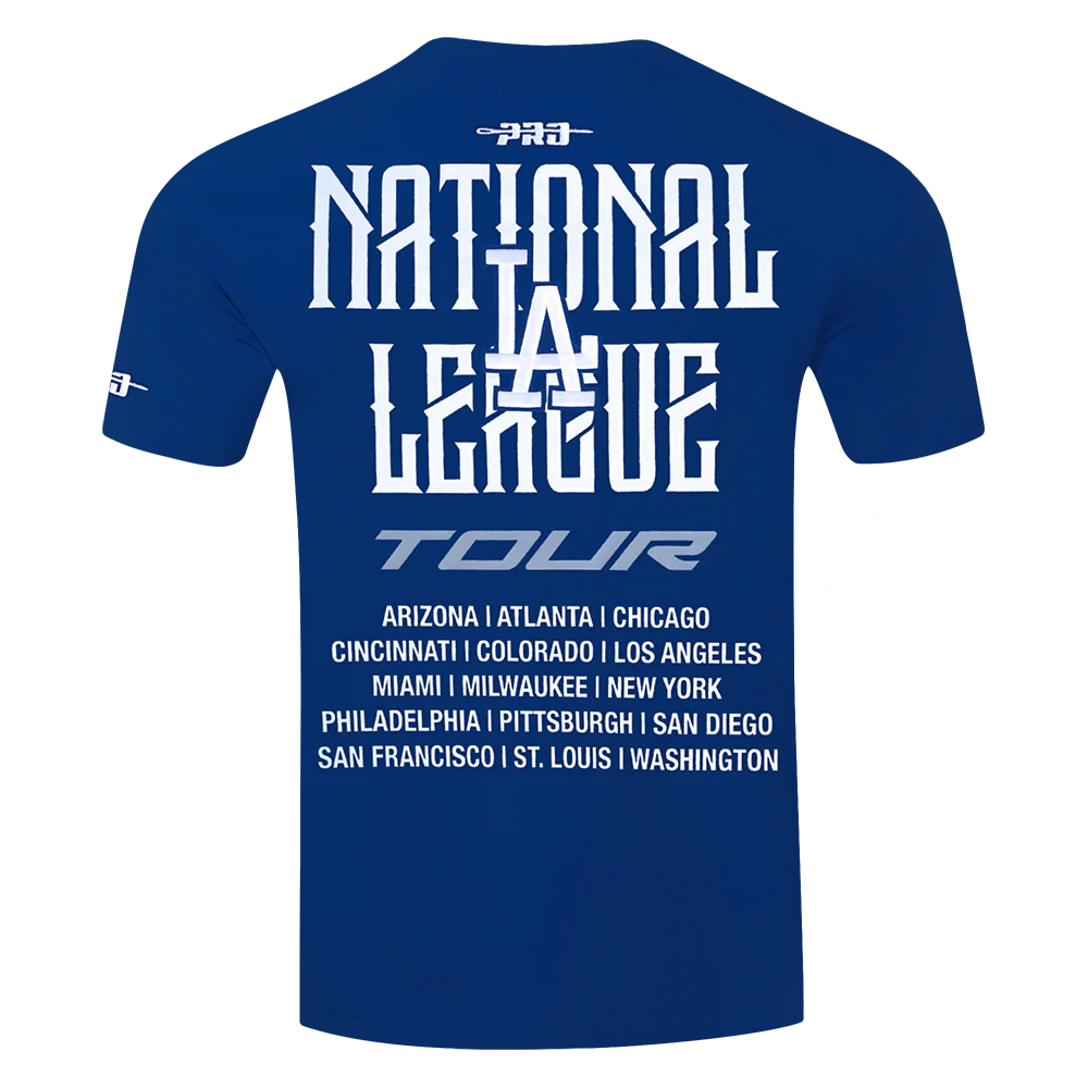 MLB LOS ANGELES DODGERS CITY TOUR 2.0 MEN'S COTTON JERSEY DROP SHOULDER TOP (DODGER BLUE) - Image 3