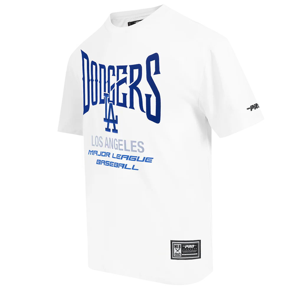 MLB LOS ANGELES DODGERS CITY TOUR 2.0 MEN'S COTTON JERSEY DROP SHOULDER TOP (WHITE) - Image 2