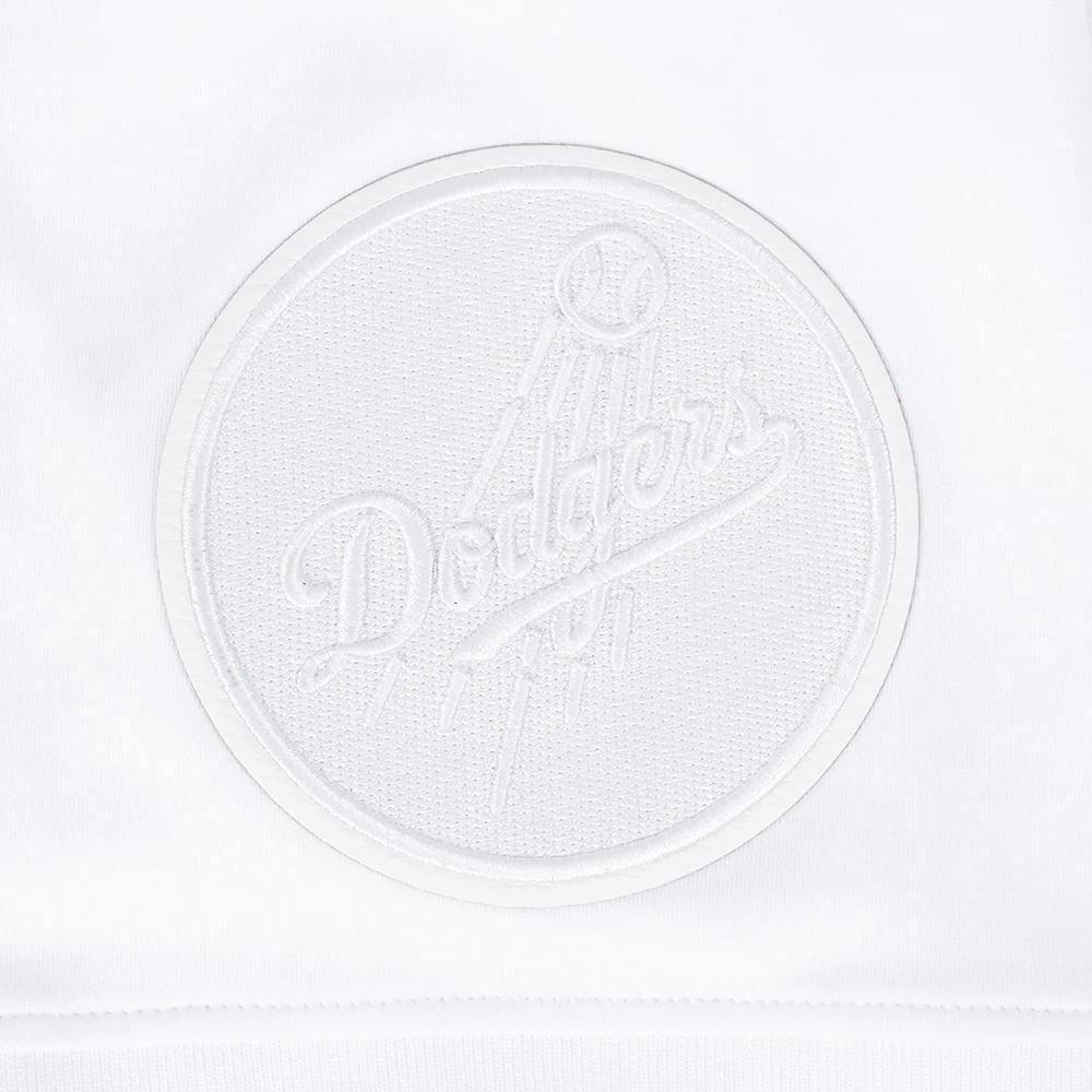 MLB LOS ANGELES DODGERS WHITE OUT MEN'S SHORT SLEEVE PULLOVER HOODIE (WHITE) - Image 5