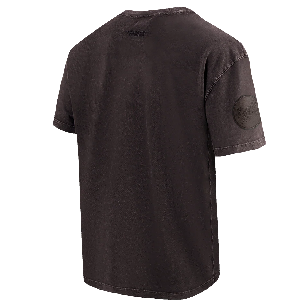MLB LOS ANGELES DODGERS WASHED CLASSIC MEN'S ENZYME WASH DROP SHOULDER TEE (WASHED BROWN) - Image 4