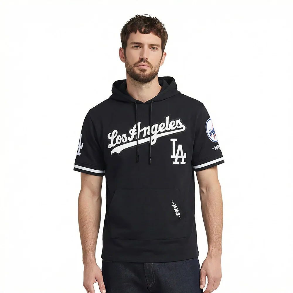 MLB LOS ANGELES DODGERS CLASSIC CHENILLE MEN'S SS PO HOODIE (BLACK)