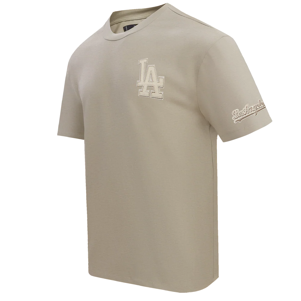 MLB LOS ANGELES DODGERS NEUTRAL DROP SHOULDER MEN'S TOP (TAUPE) - Image 2
