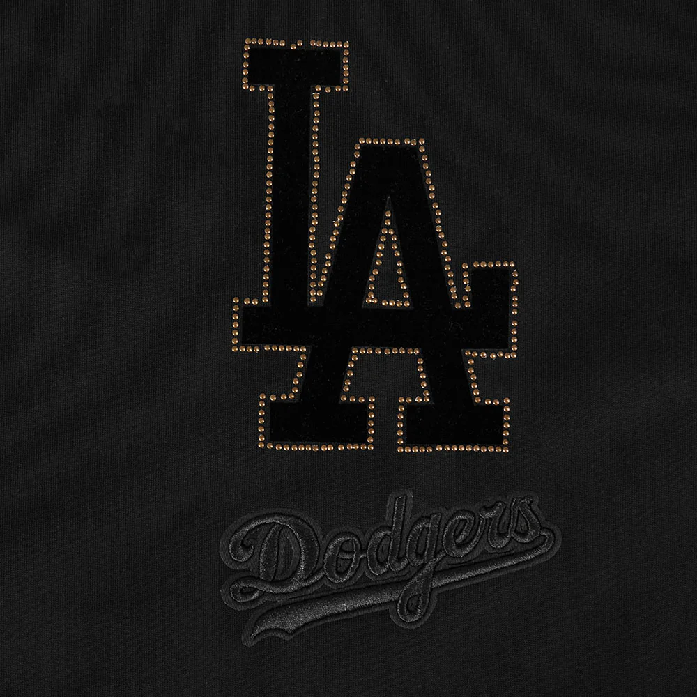 MLB LOS ANGELES DODGERS BLACKOUT MEN'S DROP SHOULDER LS TEE (BLACK) - Image 7
