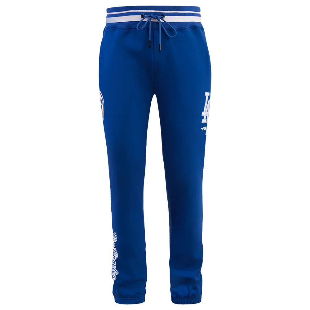 MLB LOS ANGELES DODGERS SCRIPT TAIL MEN'S RIB FLEECE SWEATPANT (DODGER BLUE) - Image 2