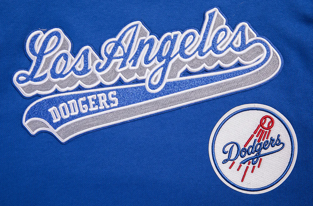 MLB LOS ANGELES DODGERS SCRIPT TAIL MEN'S RIB FLEECE PULLOVER HOODIE (DODGER BLUE) - Image 5