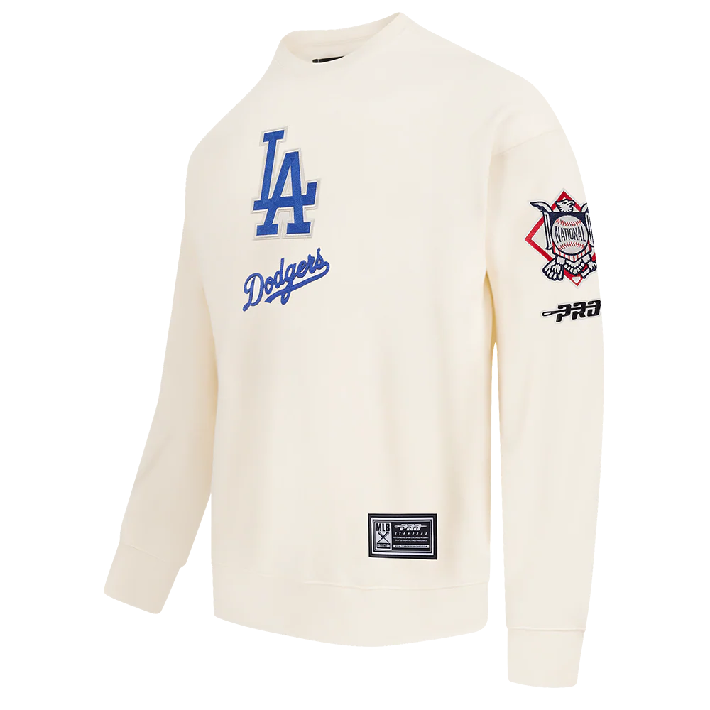 MLB LOS ANGELES DODGERS MODERN ORIGINALS MEN'S FLC CREWNECK (EGGSHELL) - Image 4