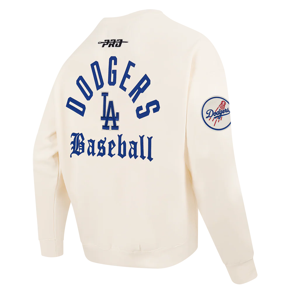 MLB LOS ANGELES DODGERS MODERN ORIGINALS MEN'S FLC CREWNECK (EGGSHELL) - Image 6